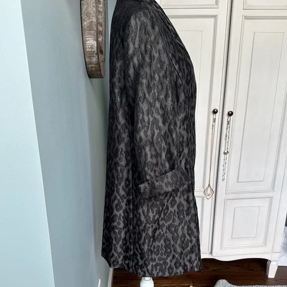 Eileen Fisher Black and Gray Coat Classic Design Size L - Picture 3 of 8